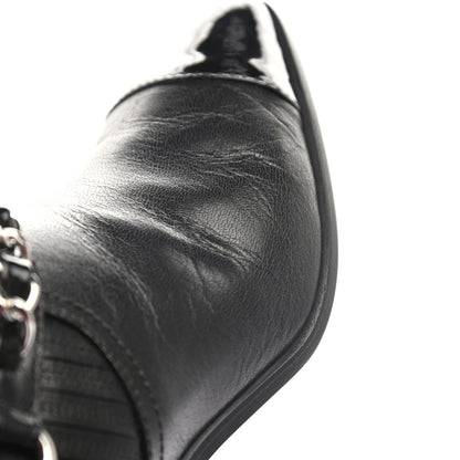 Chanel Goatskin Patent CC Cap Toe Chain Boots 36 Black 11 of 11