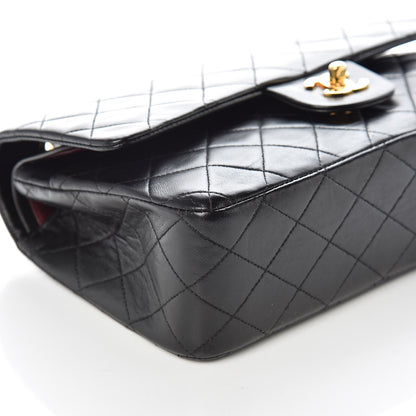 Chanel Lambskin Quilted Medium Double Flap Black 14 of 15