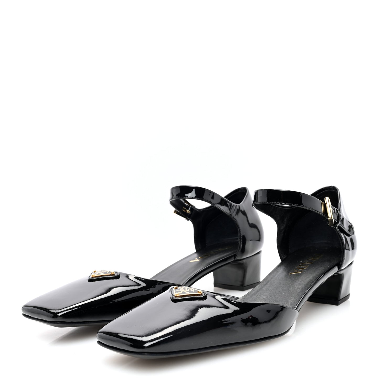 Patent Triangle Squared Toe 35mm Pumps 39 Black