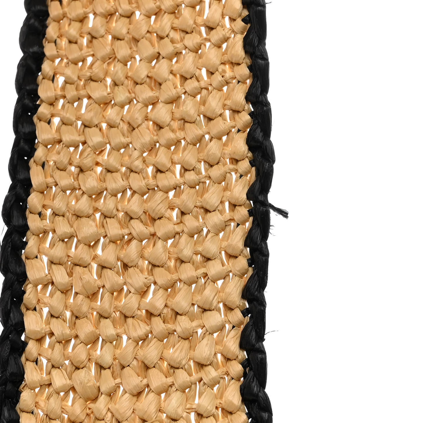 Straw Vitello King Plexiglass Woven Medium Fendi Sunshine Shopper Tote Natural Black