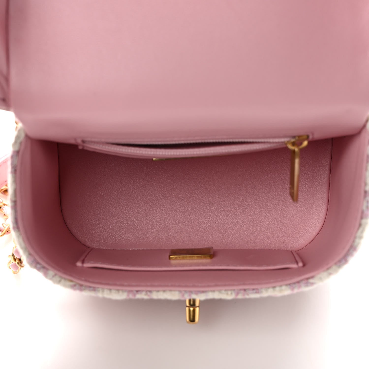Chanel Tweed Handle Crush Small Vanity Case Pink Ecru 5 of 10