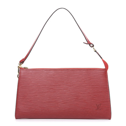 Louis Vuitton Epi Pochette Accessories 24 Castillan Red 1 of 9