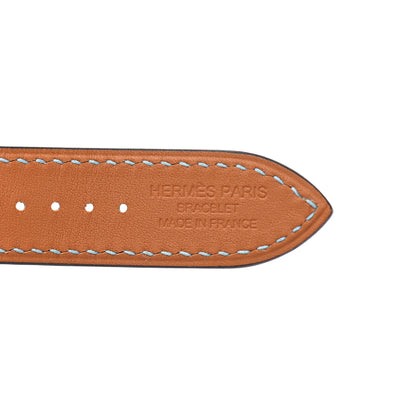 Hermes Epsom 38mm Apple Watch Double Tour Band Bleu Paon 5 of 10