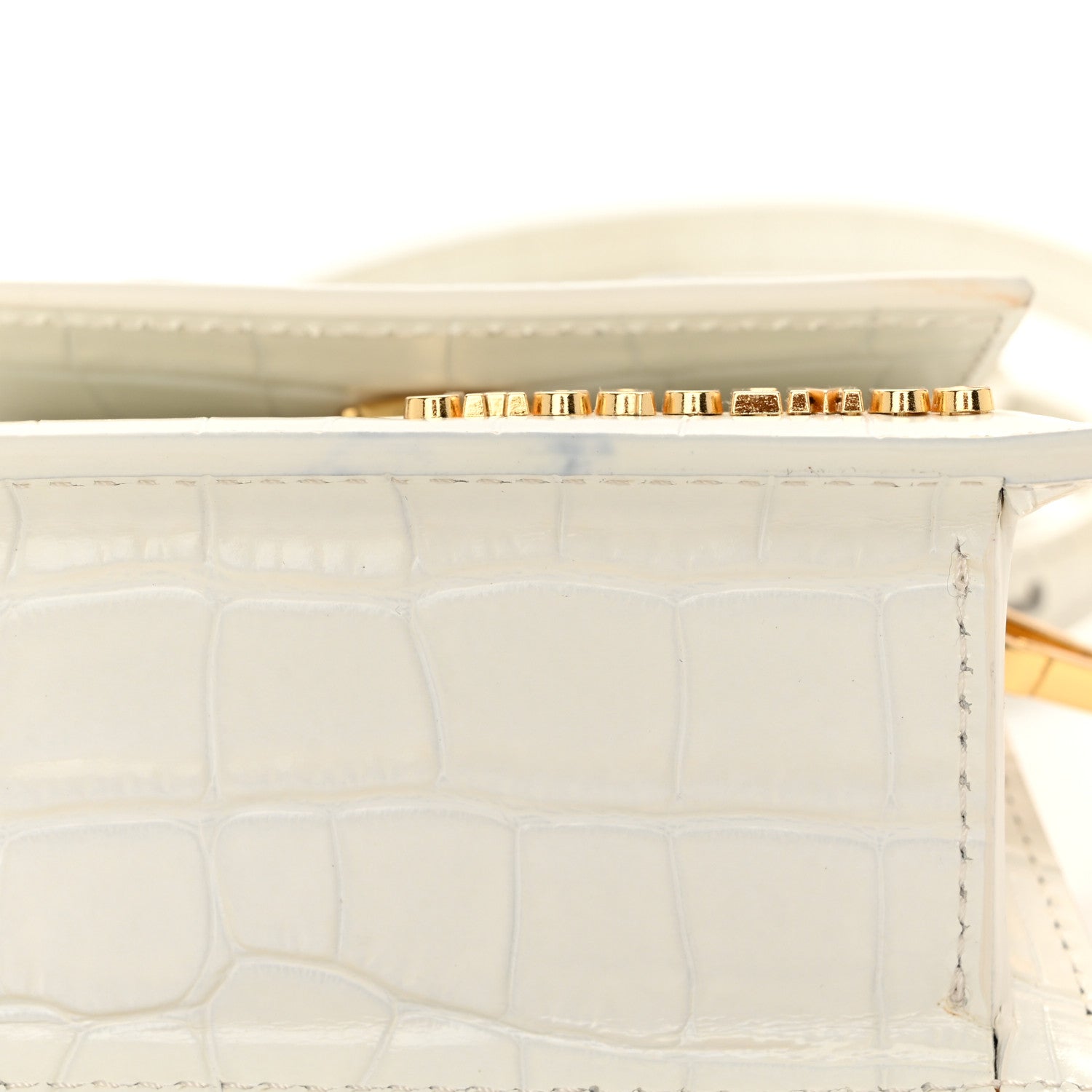 Jacquemus Calfskin Crocodile Embossed Le Chiquito White 10 of 11