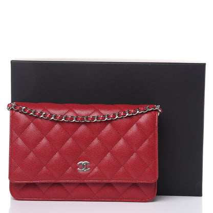 Chanel Caviar Quilted Wallet On Chain WOC Dark Pink 11 of 12