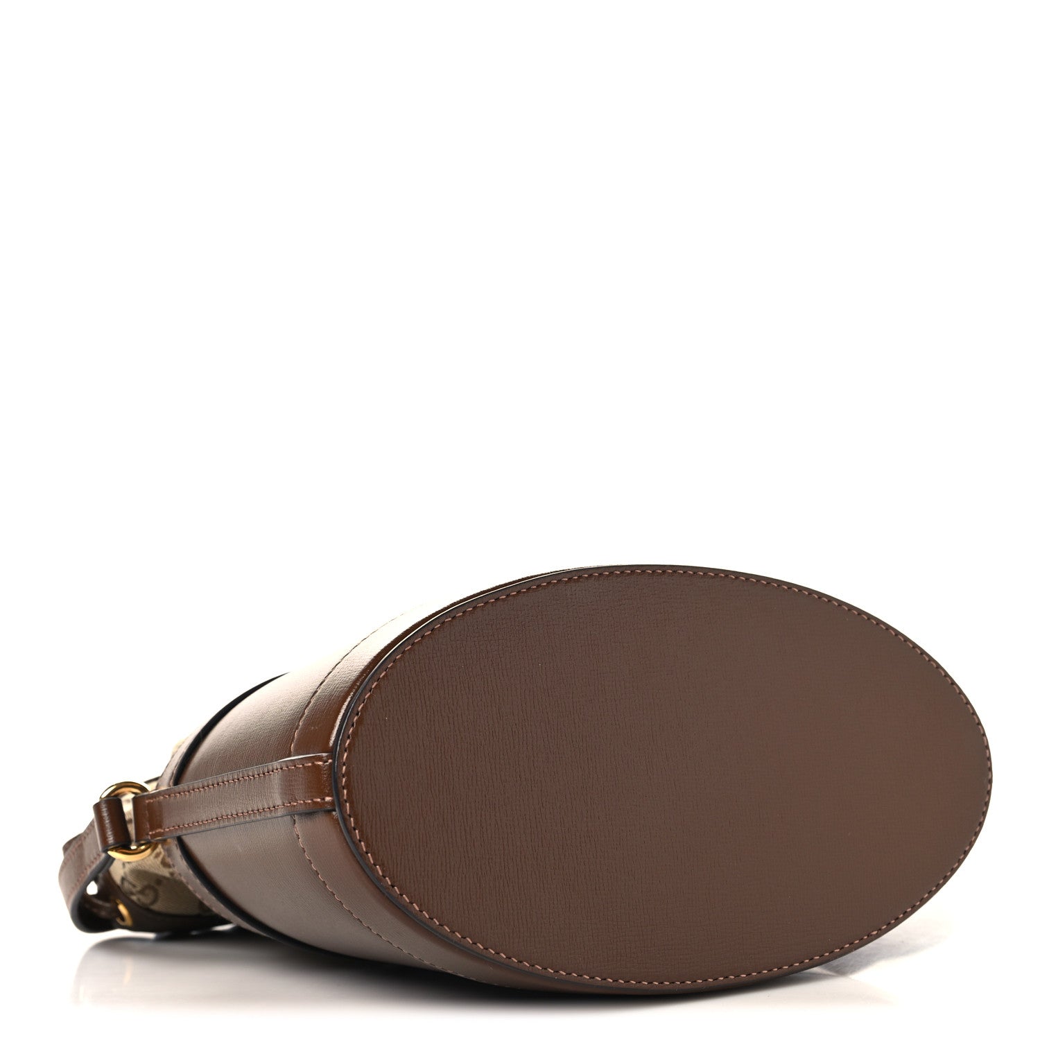 Gucci Monogram Textured Calfskin Horsebit 1955 Drawstring Bucket Bag Beige Brown Sugar 4 of 10