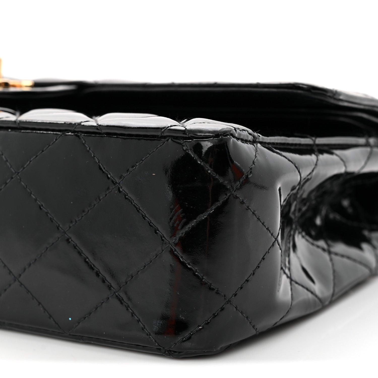 Chanel Patent Quilted Medium Double Flap Black 10 of 11