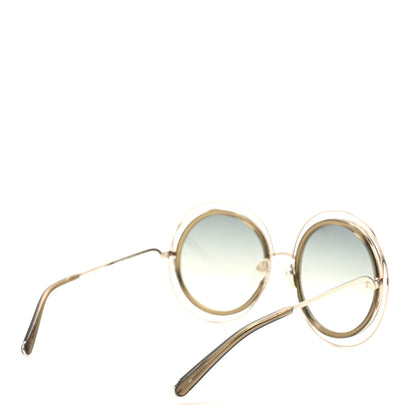 Chloe Oversized Round Carlina Sunglasses CE120S Gold Khaki 4 of 7
