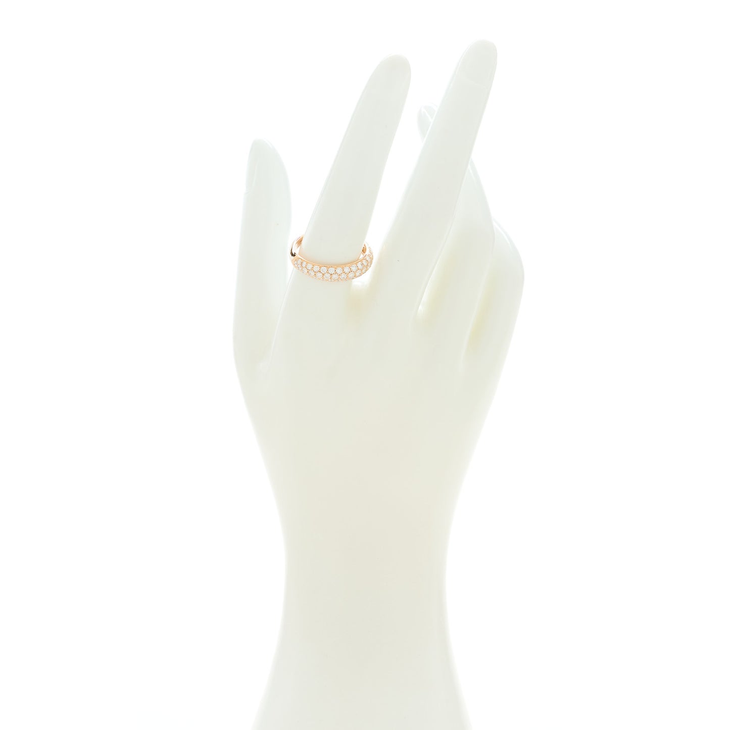 18K Pink Gold Diamond 5mm Etincelle de Cartier Band Ring 58 8.25
