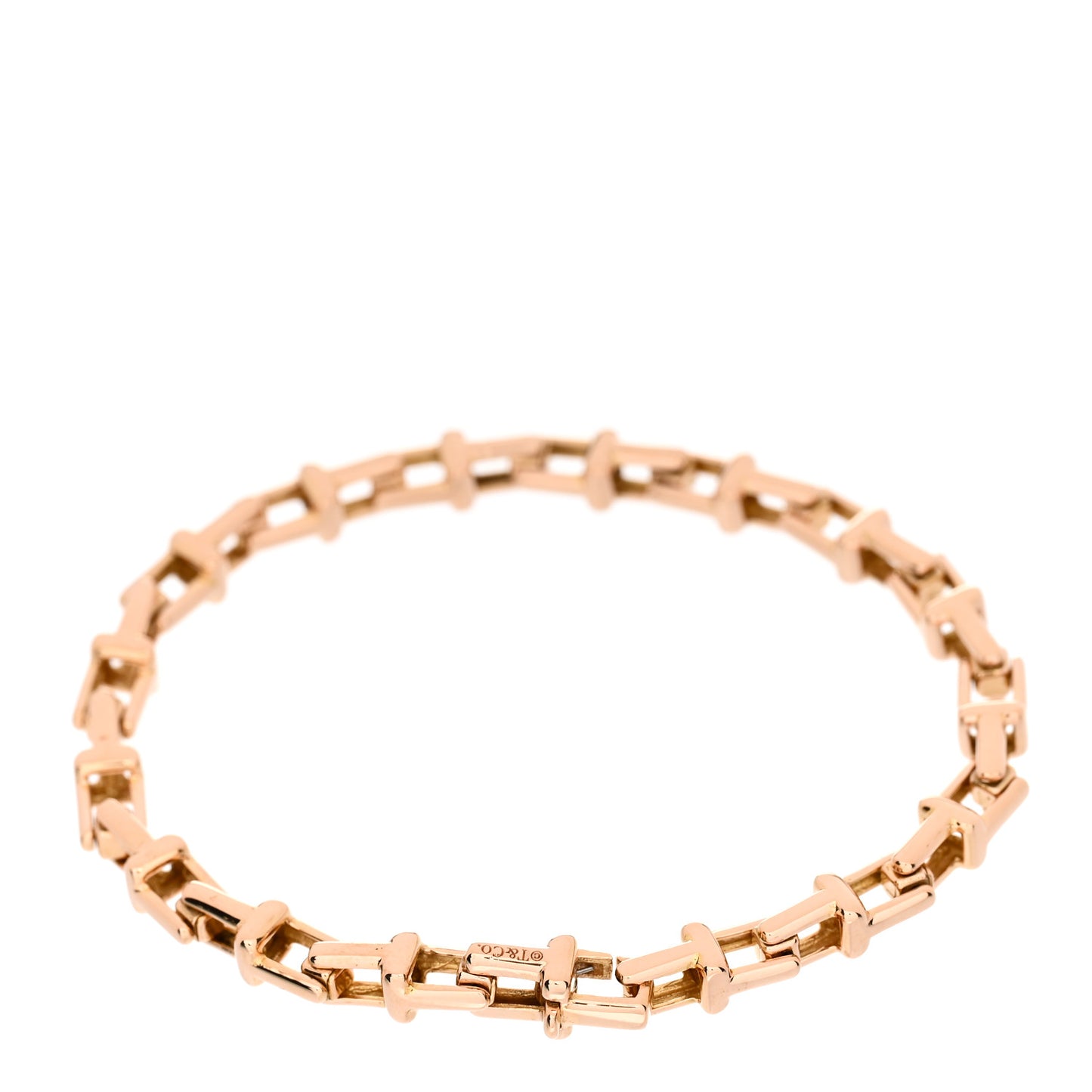18K Rose Gold Narrow Tiffany T Chain Bracelet