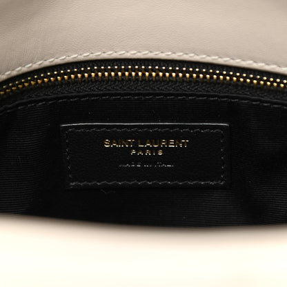 Saint Laurent Lambskin Quilted Medium Loulou Puffer Monogram Chain Satchel Crema Soft 6 of 7