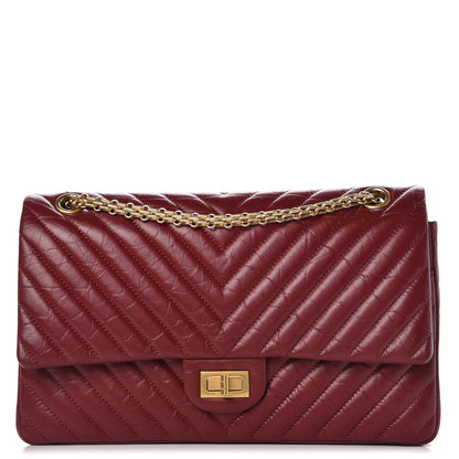 Chanel Aged Calfskin Chevron Quilted 2.55 Reissue 226 Flap Red 1 of 8