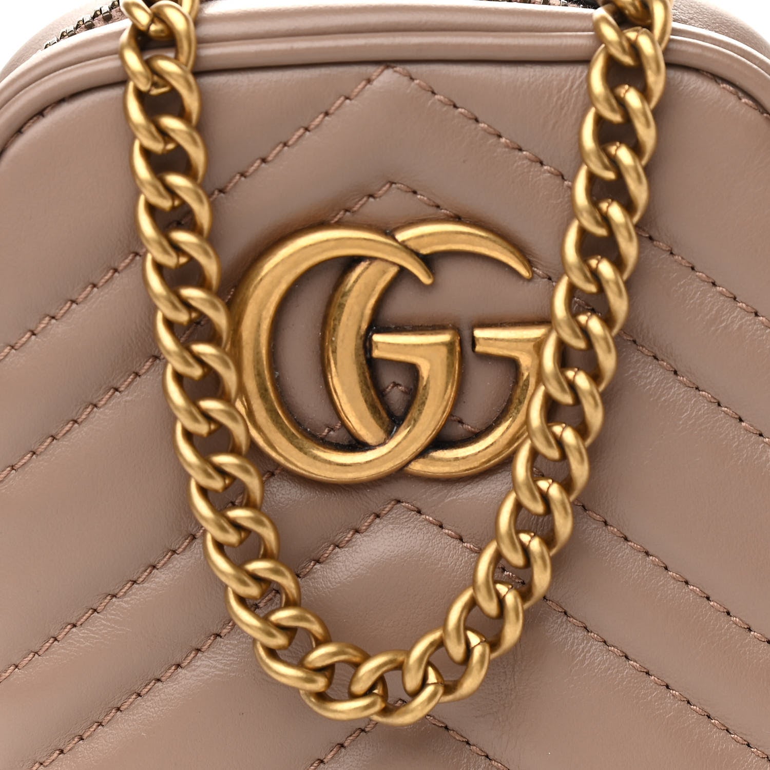 Gucci Calfskin Matelasse Mini GG Marmont Crossbody Bag Porcelain Rose 8 of 11