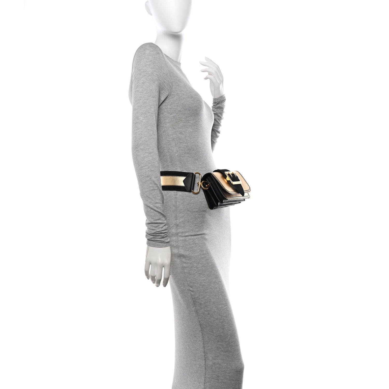 Burberry Metallic Calfskin Small Madison Buckle Bag Gold 2 of 15