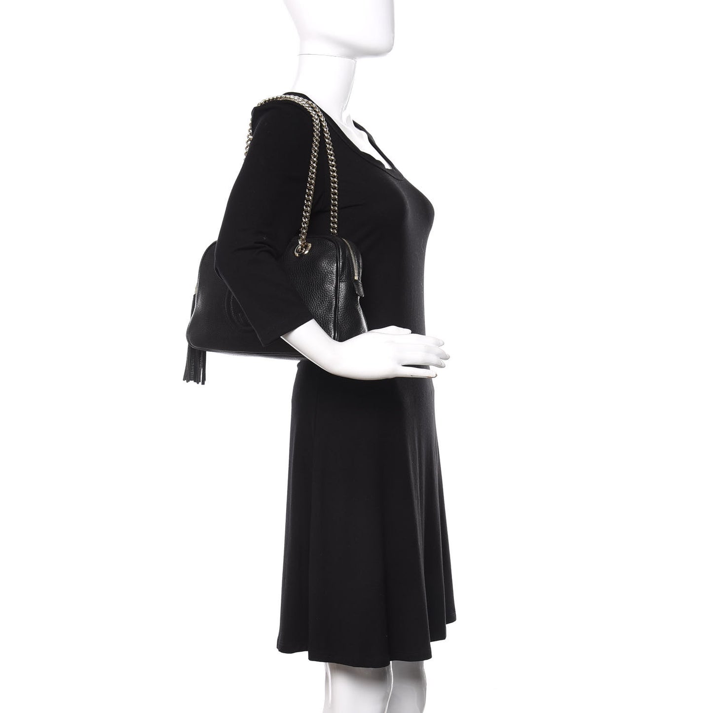 Pebbled Calfskin Small Soho Bowler Black
