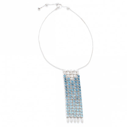 Bulgari BVLGARI 18k Lucea Diamond Blue Topaz Gradient Waterfall Necklace 3 of 6