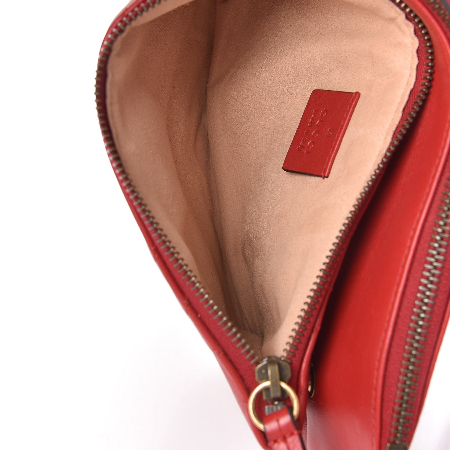 Gucci Calfskin Matelasse Small GG Marmont Double Zip Shoulder Bag Hibiscus Red 7 of 10