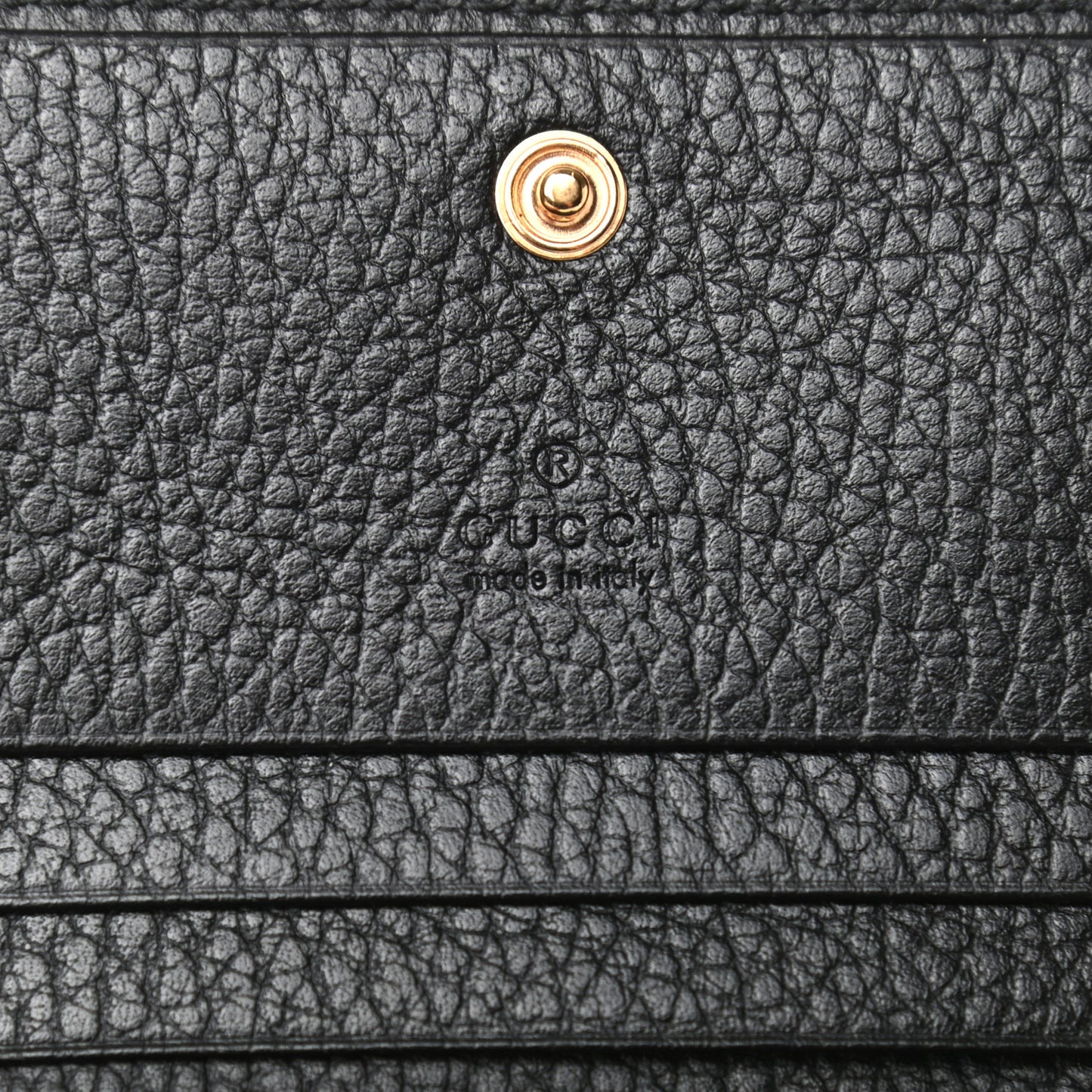 Pebbled Calfskin GG Marmont Card Case Black