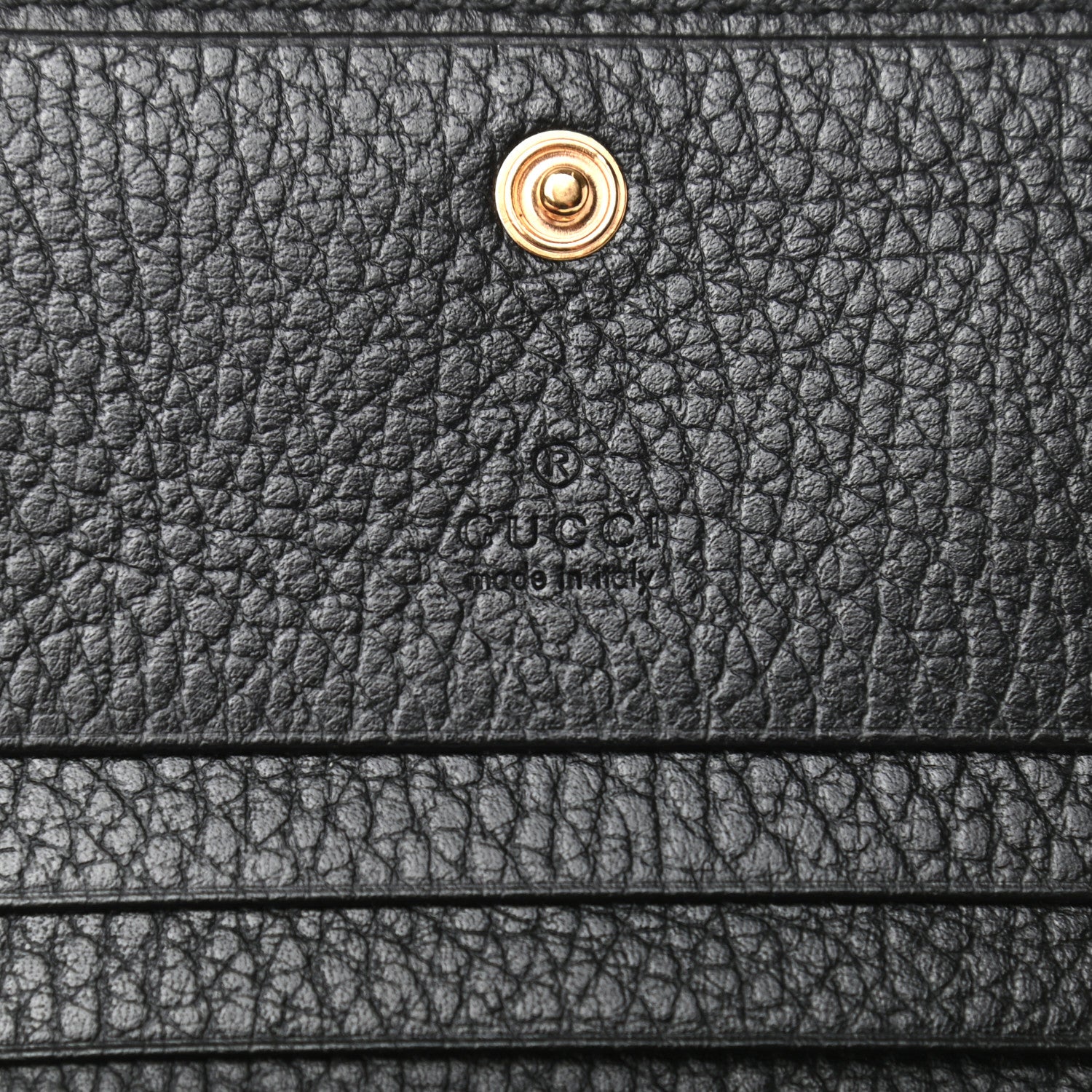 Gucci Pebbled Calfskin GG Marmont Card Case Black 6 of 7