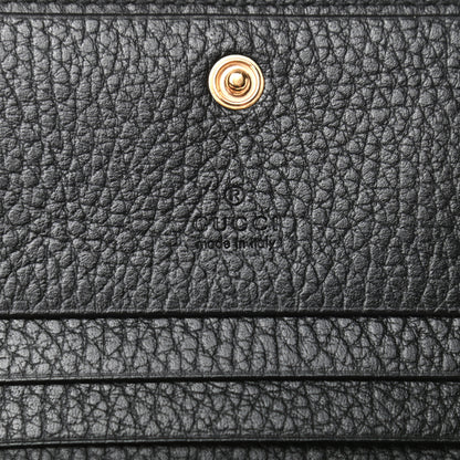 Gucci Pebbled Calfskin GG Marmont Card Case Black 6 of 7