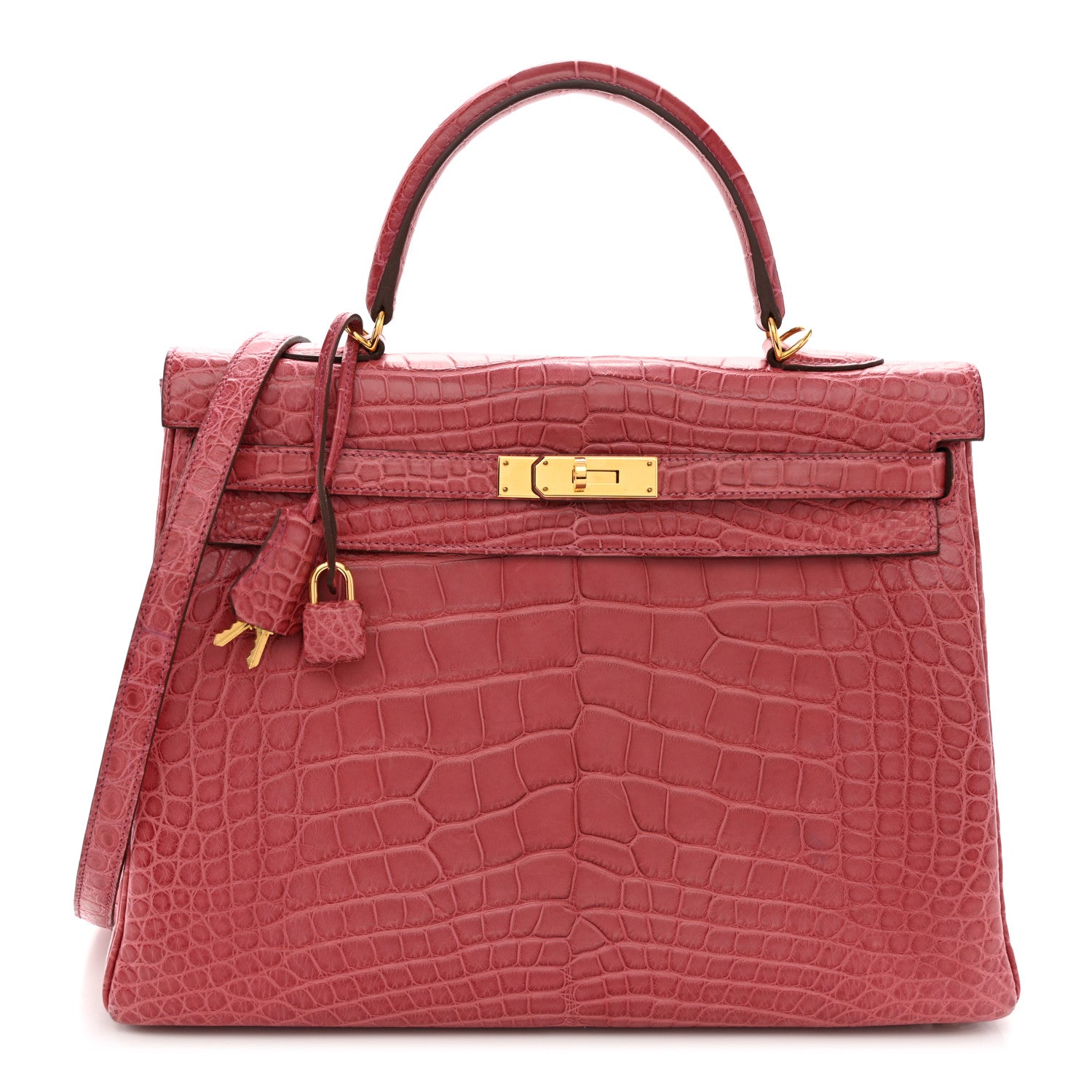 Hermes Matte Alligator Kelly Retourne 35 Rose De Bois 1 of 17