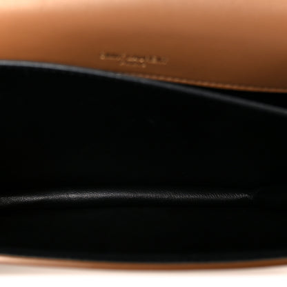 Saint Laurent Suede Smooth Calfskin Monogram Medium Solferino Soft Satchel Cinnamon 5 of 11