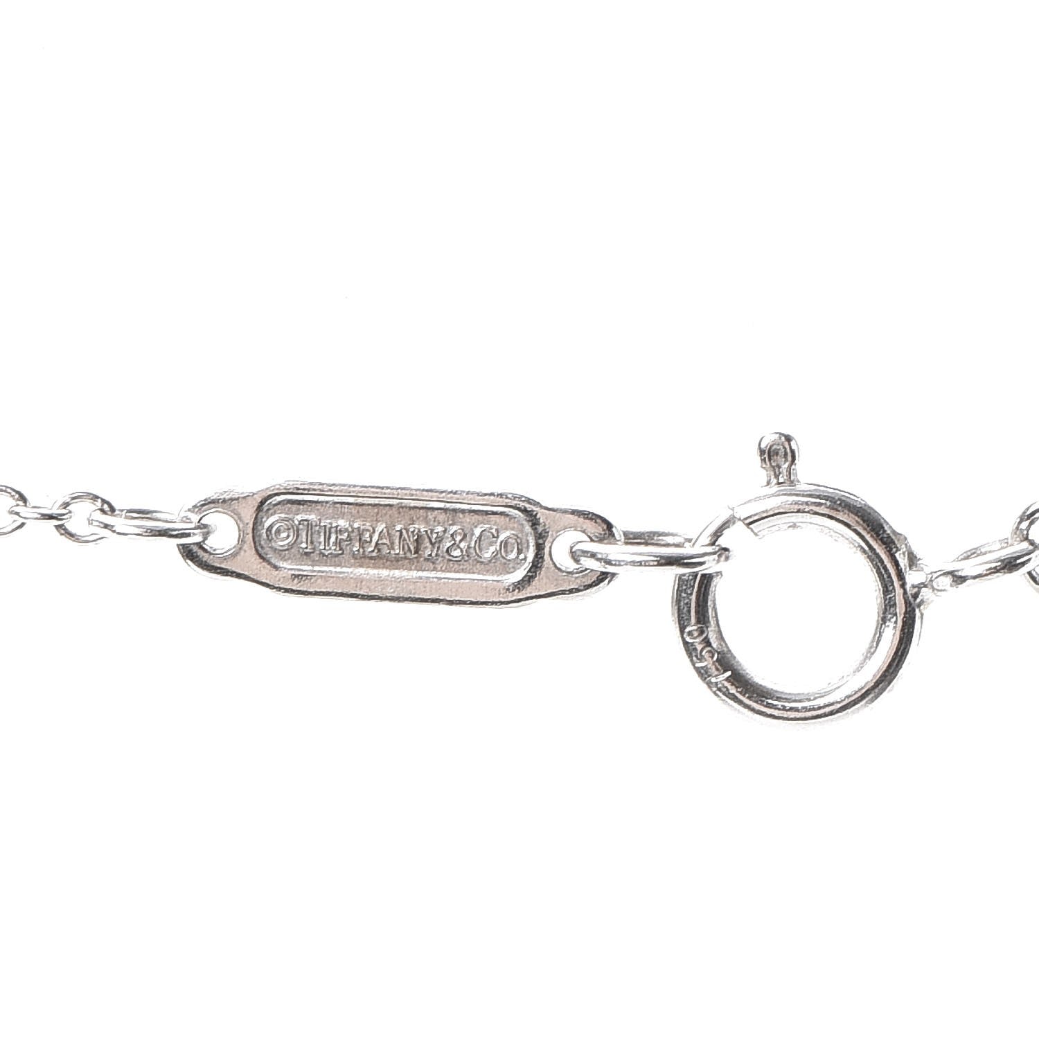 Tiffany 18K White Gold Diamond Atlas Pierced Key Pendant Necklace 5 of 7