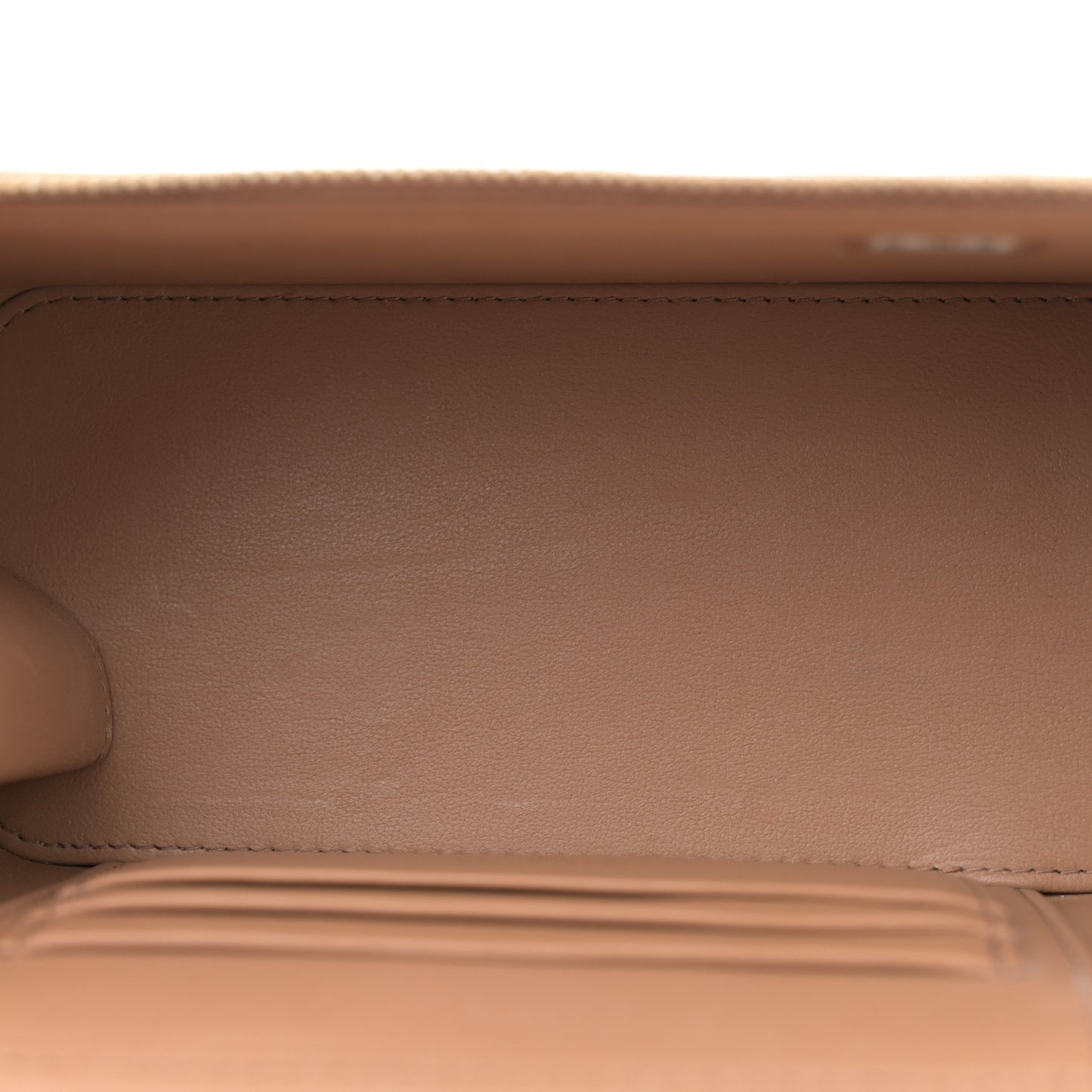 Lambskin Quilted Small Pillow Crush Vanity Case With Chain Beige