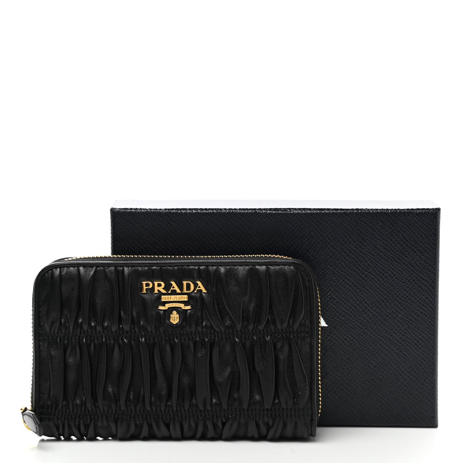 Prada Nappa Gaufre Zip Around Wallet Black 8 of 8