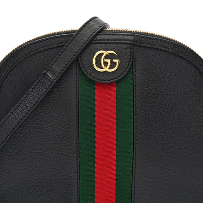 Gucci Calfskin GG Web Small Ophidia Dome Shoulder Bag Black 8 of 10