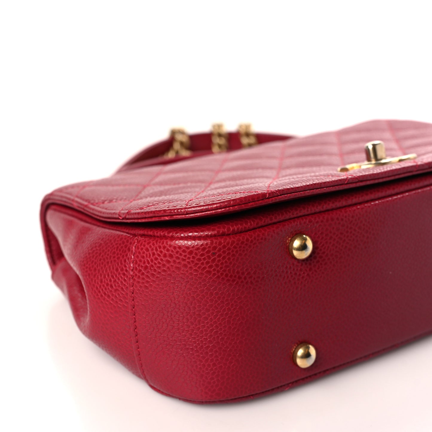 Caviar Quilted Carry Around Flap Bag Red