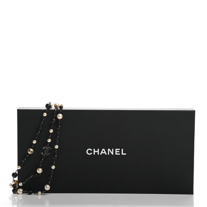 Chanel Pearl Bead CC Long Necklace Ruthenium Black 8 of 8