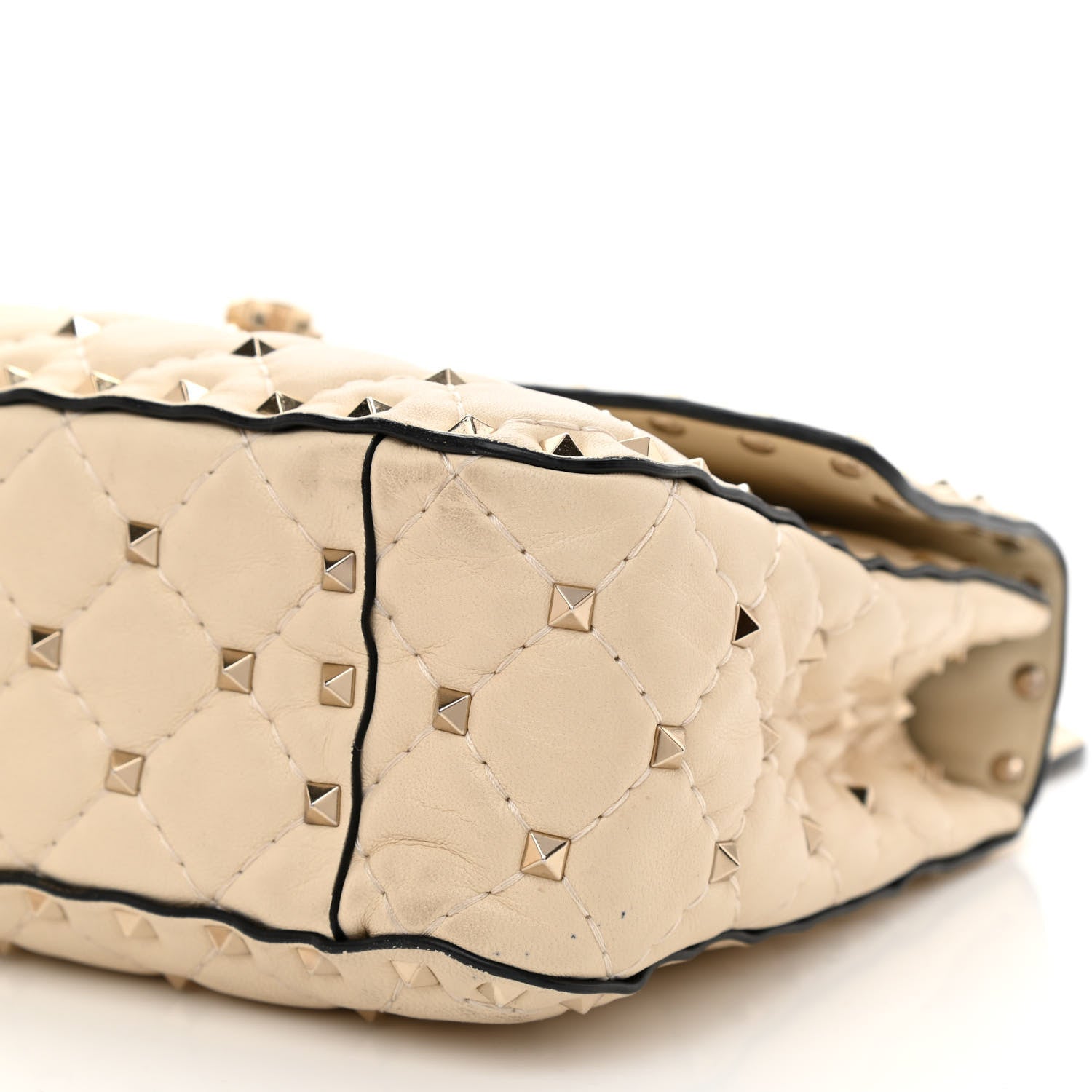 Valentino Garavani Nappa Medium Rockstud Spike Shoulder Bag Light Ivory 8 of 12