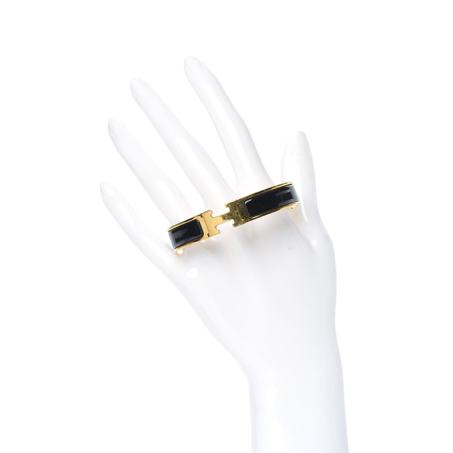 Hermes Enamel Narrow Clic Clac H Bracelet GM Black 2 of 7