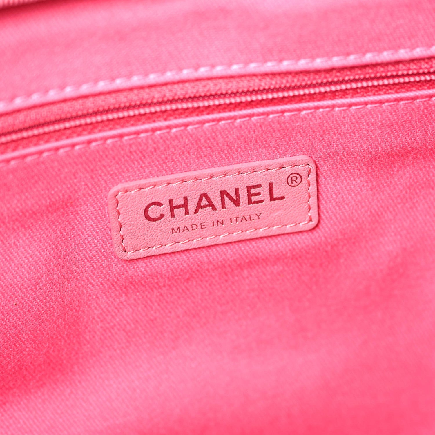 Chanel Mixed Fibers Large Shopping Bag Pink Beige 6 of 10