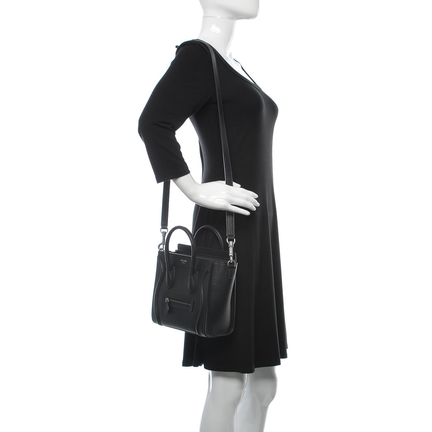 Drummed Calfskin Nano Luggage Black