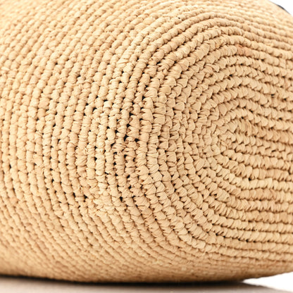 Loewe Calfskin Raffia Anagram Paulas Ibiza Pochette Bag Natural Tan 9 of 11