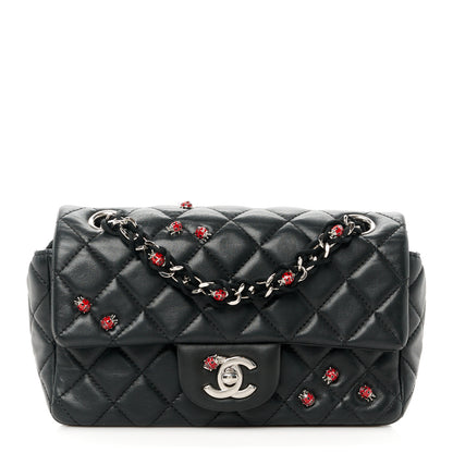 Chanel Lambskin Quilted Embellished Mini Ladybug Rectangular Flap Black 1 of 11