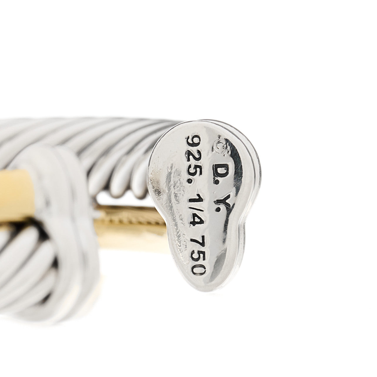 Sterling Silver 18K Yellow Gold 5mm Crossover Cuff Bracelet