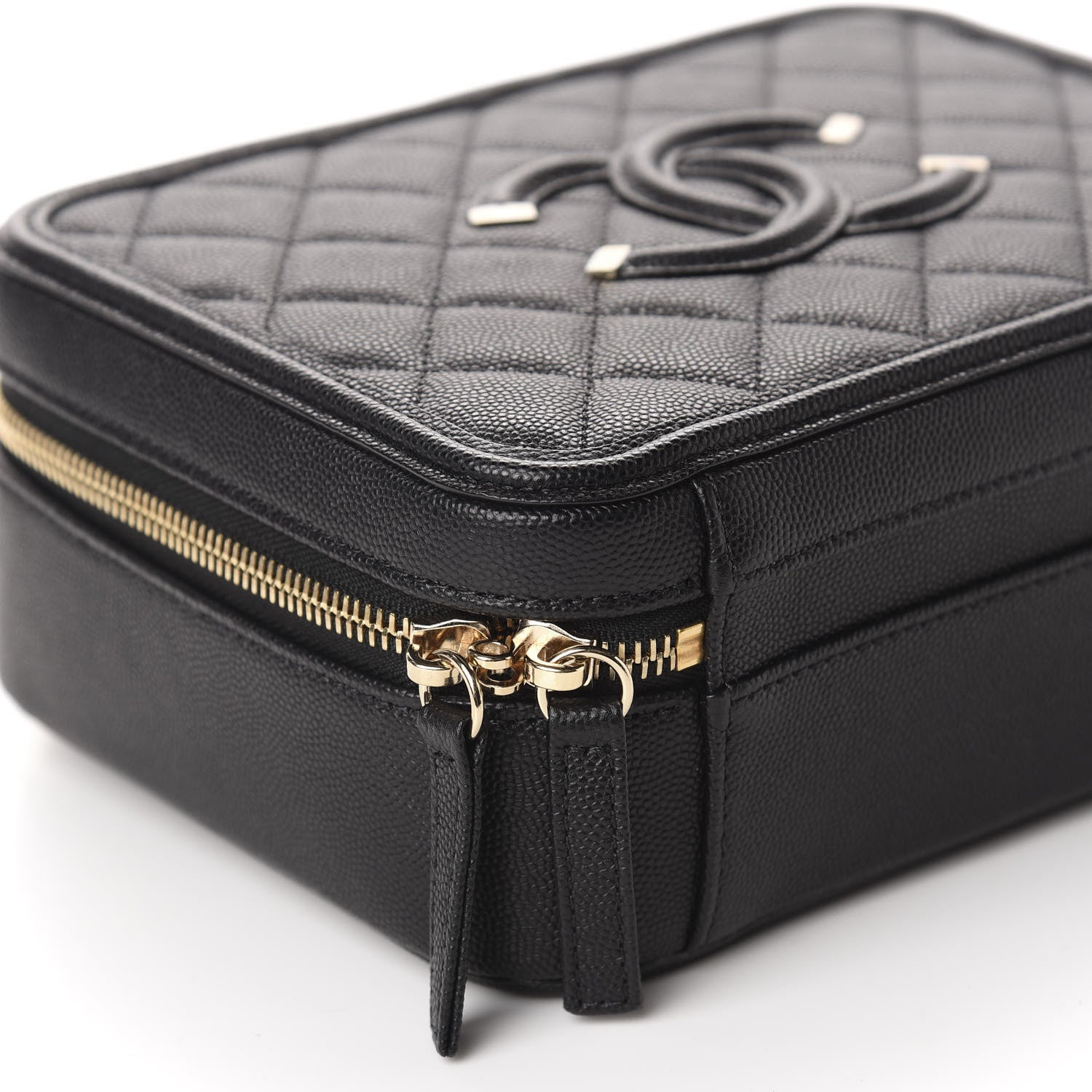 Chanel Caviar Quilted Medium CC Filigree Vanity Case Black 6 of 11