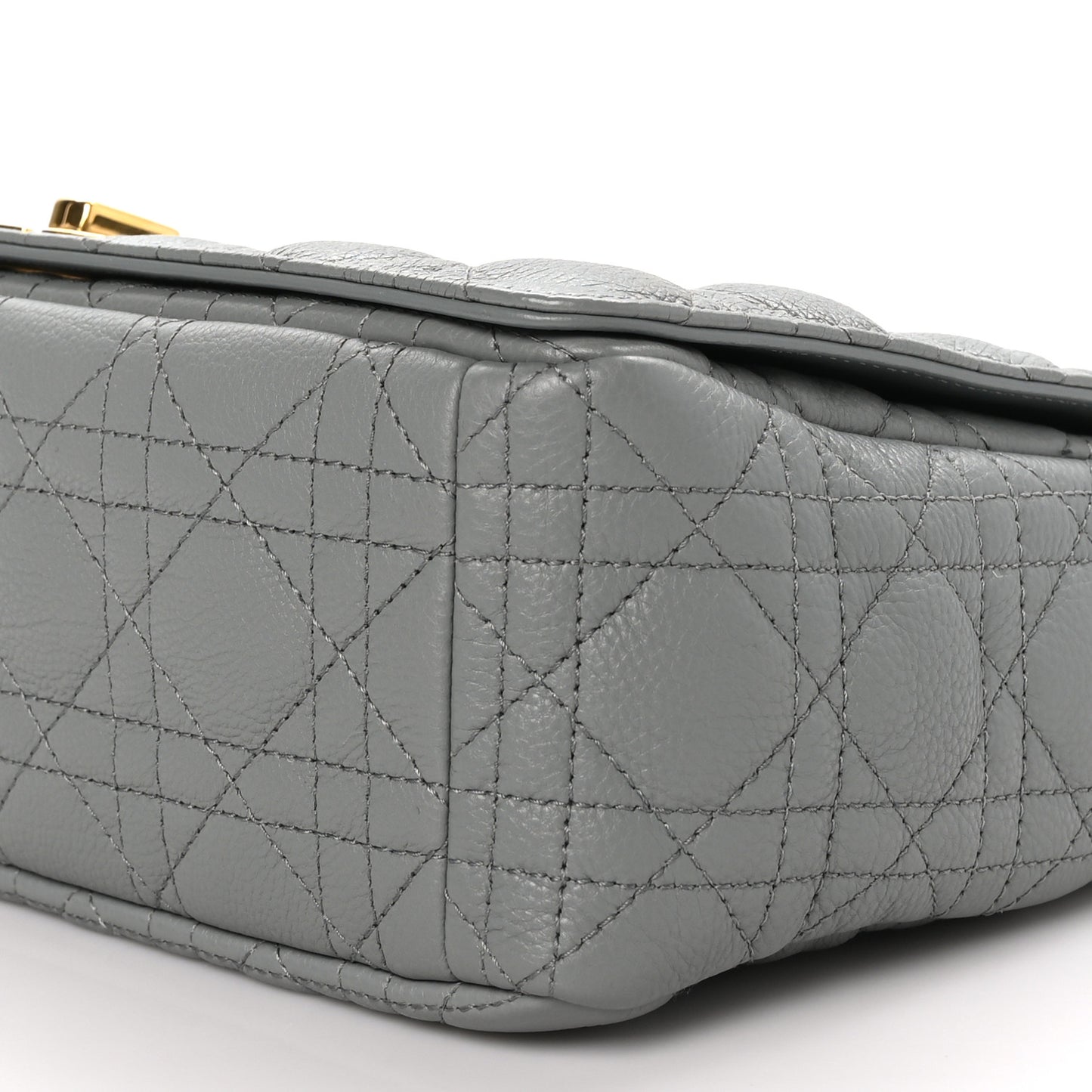 Grained Calfskin Cannage Large Caro Bag Grey Stone