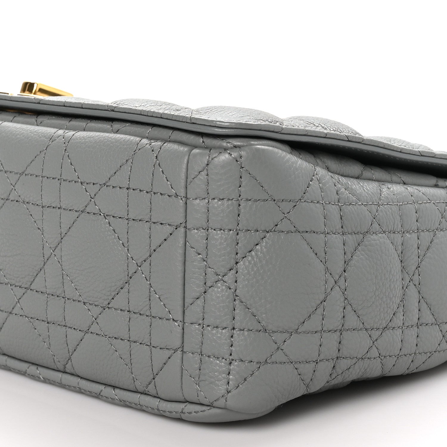 Christian Dior Grained Calfskin Cannage Large Caro Bag Grey Stone 10 of 12