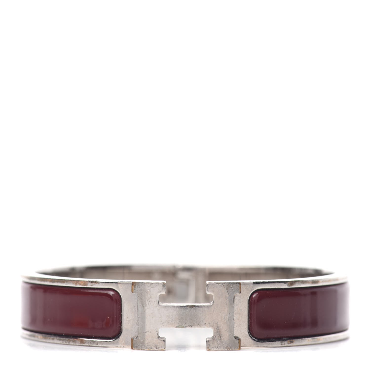 Hermes Enamel Narrow Clic Clac H Bracelet PM Bourgogne 1 of 6