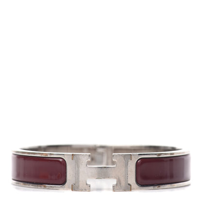 Hermes Enamel Narrow Clic Clac H Bracelet PM Bourgogne 1 of 6