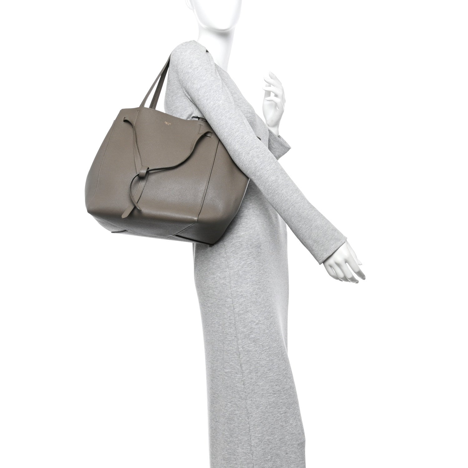 Celine Soft Grained Calfskin Small Belt Cabas Phantom Taupe 2 of 16