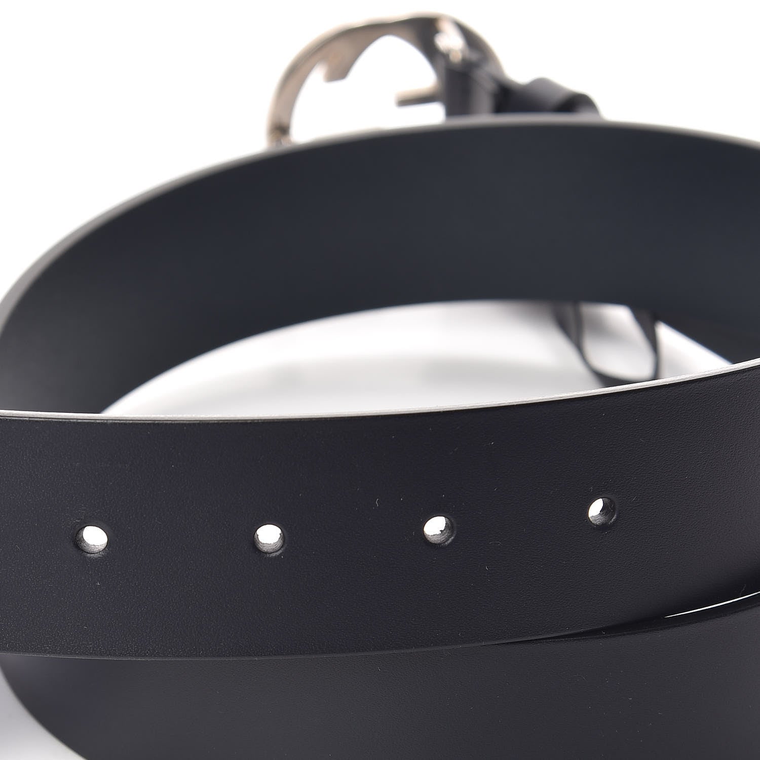 Gucci Selleria Calfskin Nickel Interlocking G 37mm Belt 90 36 Black 5 of 6