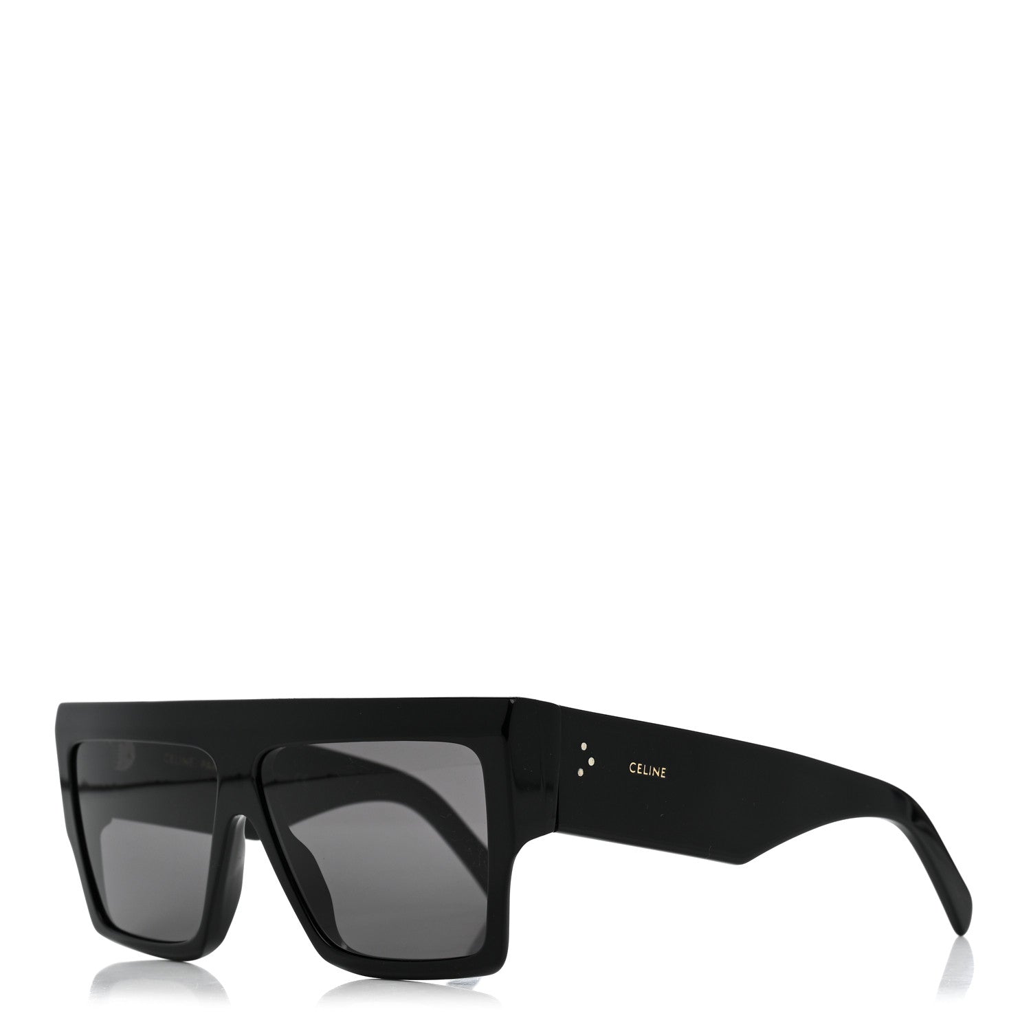 Celine Acetate Flat Top Rectangular Sunglasses CL400921 Black 1 of 8