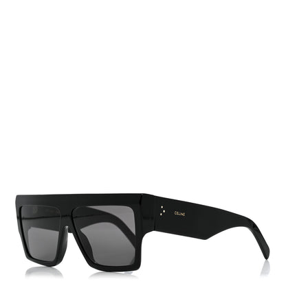 Celine Acetate Flat Top Rectangular Sunglasses CL400921 Black 1 of 8