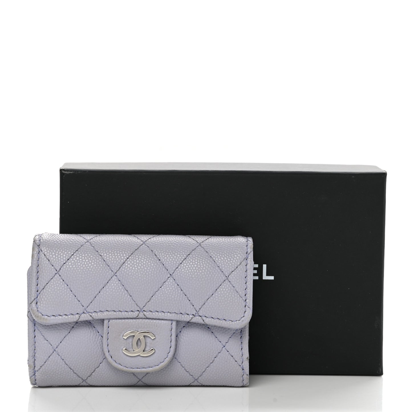 Caviar Quilted Classic 4 Key Holder Wallet Light Purple