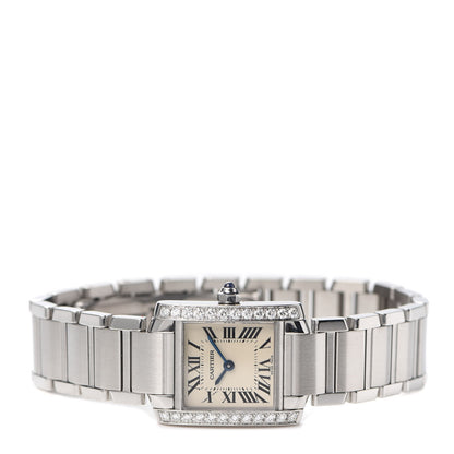 Cartier Stainless Steel Diamond Bezel 20mm Tank Francaise Quartz Watch 2 of 6